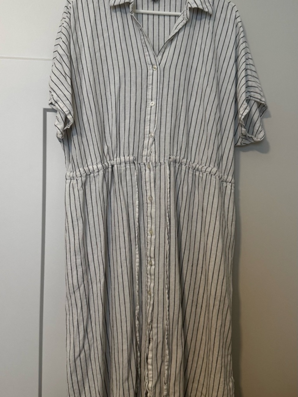New Day Striped Button Front Midi Dress – XXL – Lightweight & Flowy